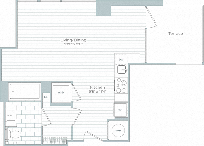 Floor plan layout diagram for Studio-B